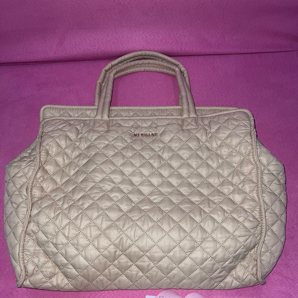 MZ Wallace Quilted Cream Tote